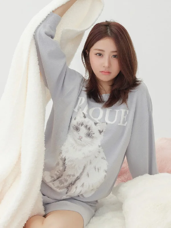 CAT Jacquard Long Sleeve Sweatshirt