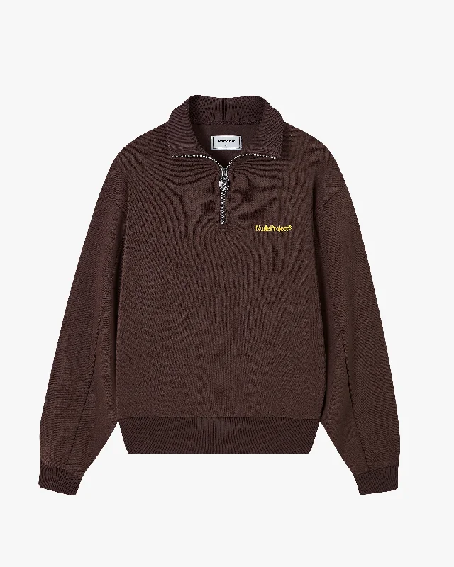 ORIGINS QUARTER ZIP BROWN