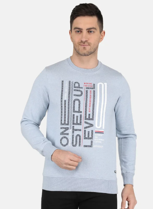 Men Blue Solid Sweatshirt