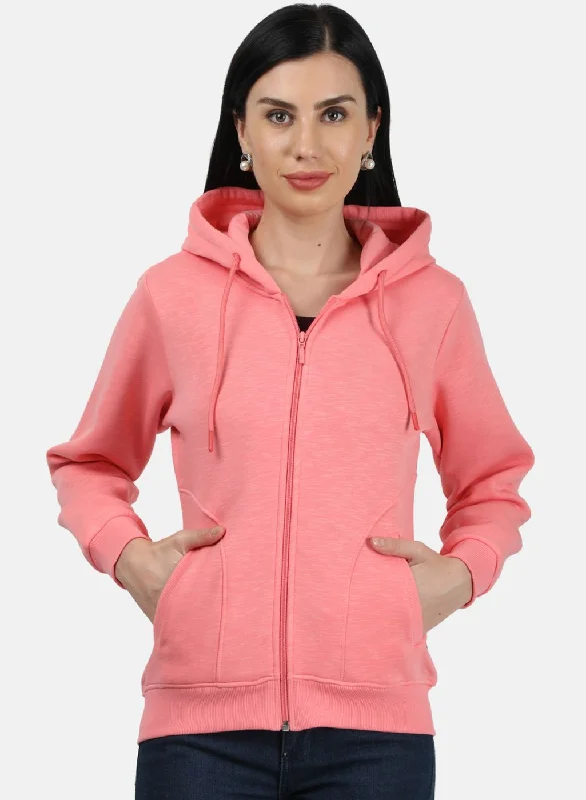 Women Pink Solid Sweatshirt