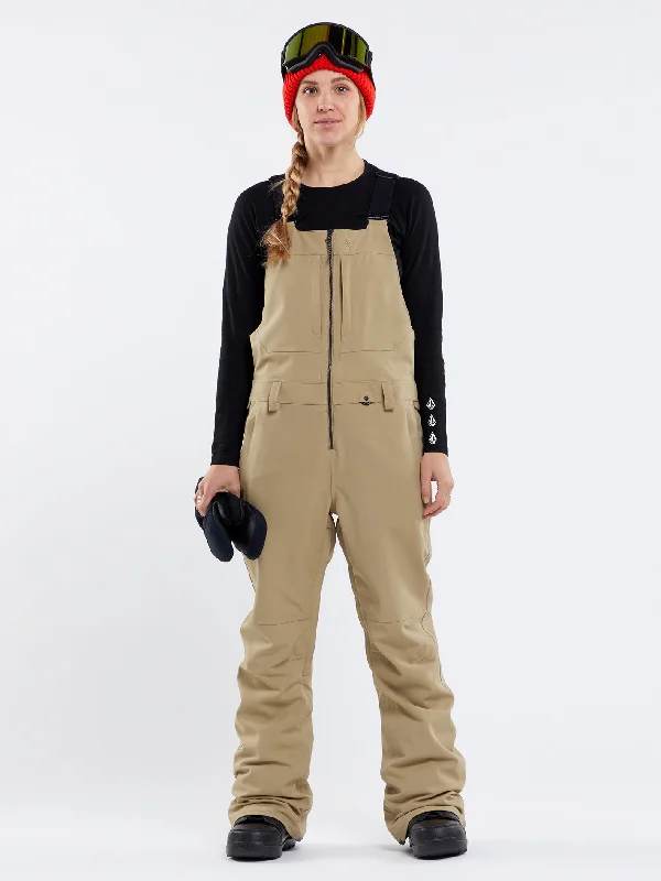 Womens Swift Bib Overalls - Dark Khaki