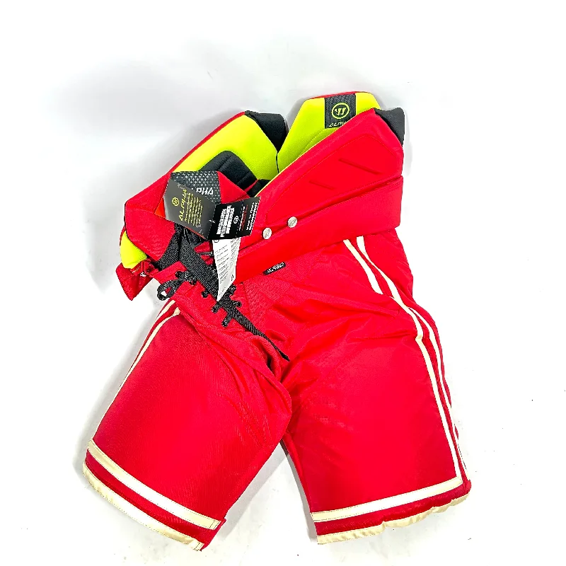 Warrior Alpha Pro - NHL Pro Stock Hockey Pants - Calgary Flames (Red/White)