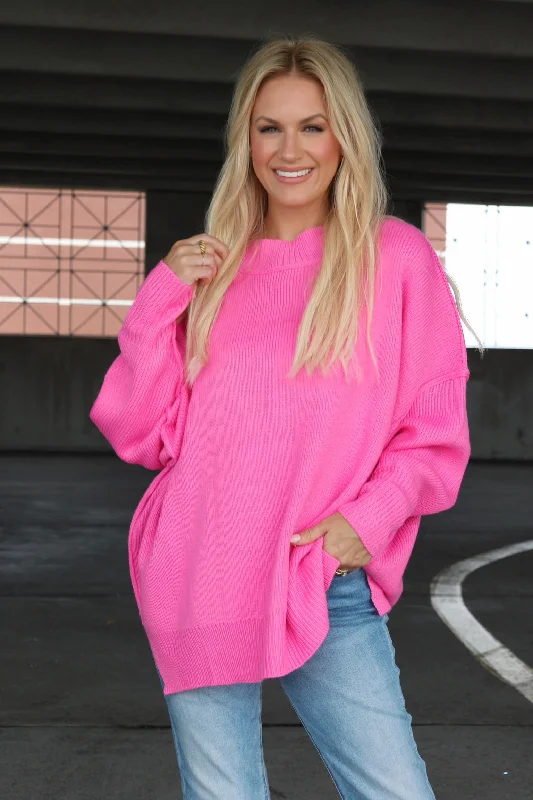 Erin Oversized Sweater - Bubblegum