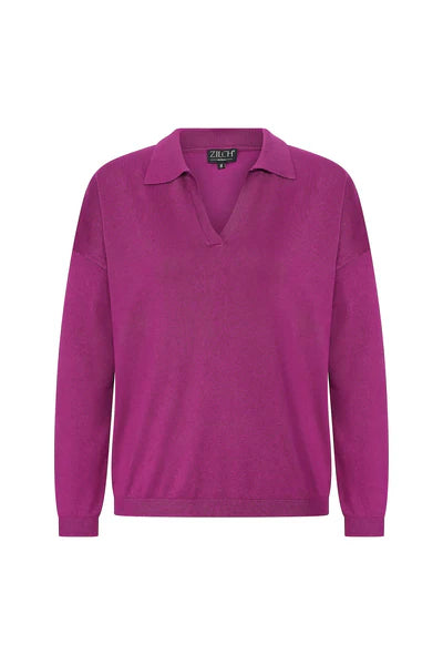 Zilch Bamboo Collared V-Neck Sweater