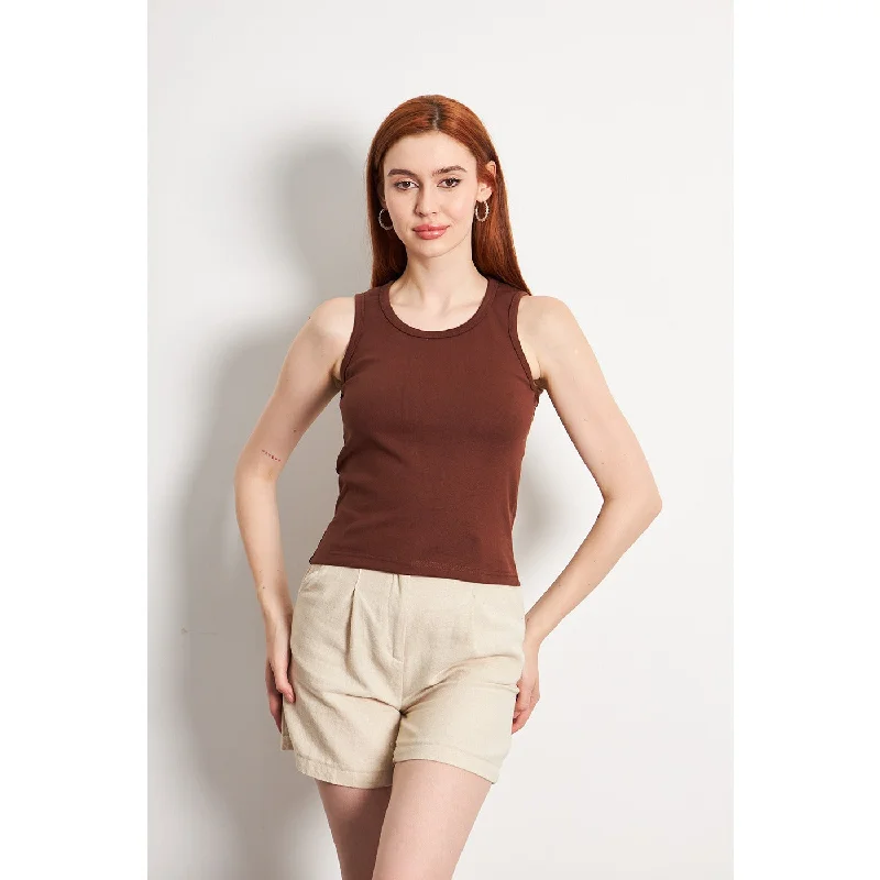 Brown Basic Tank Top