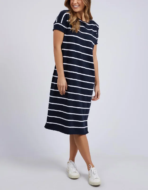 Margot Stripe Knit Dress - Navy & White Stripe