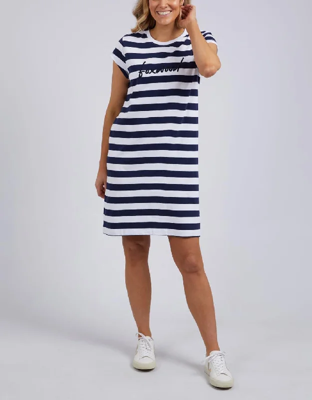 Signature Stripe Tee Dress - Navy/White Stripe