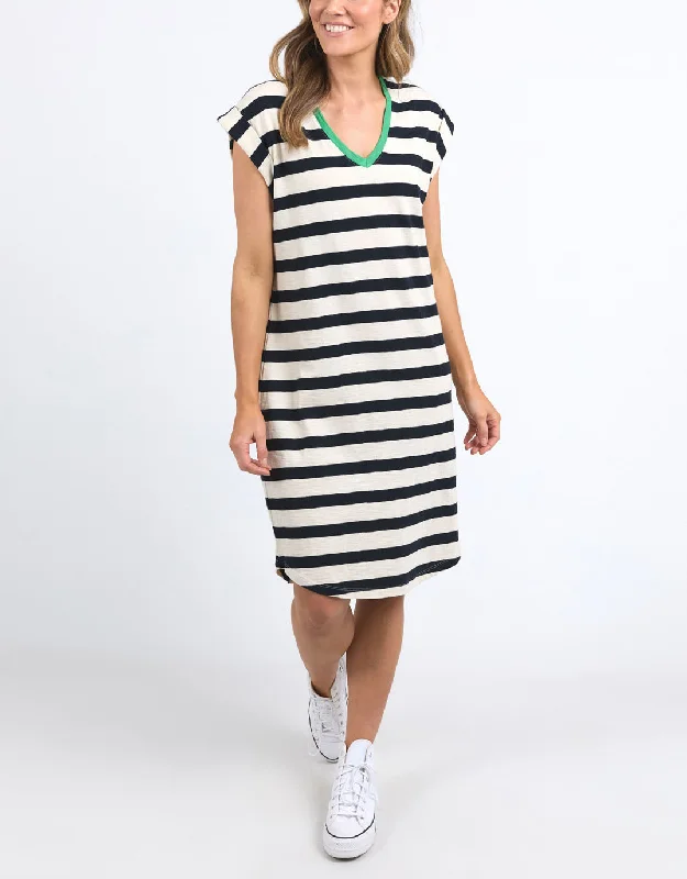 Sunny Tee Dress - Navy/White Stripe